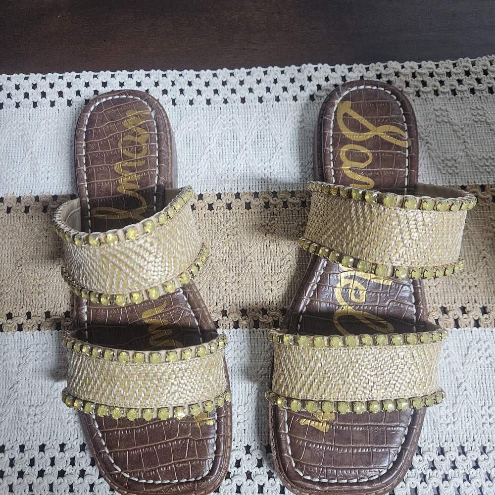 Sam Edelman Brown and Gold Sandals